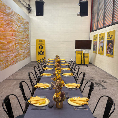 Native floral dried arrangements for private event at OzHarvest Event Space Alexandria Sydney