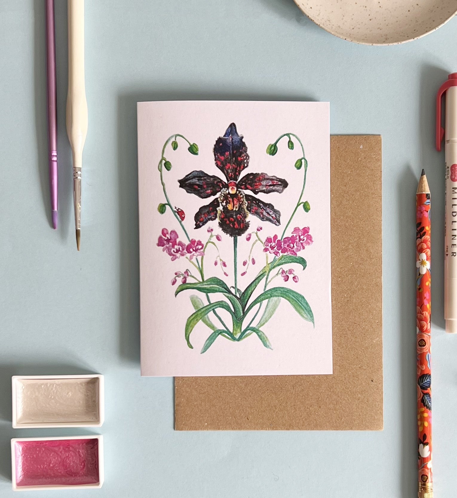 'The Orchid ' card by artist Anthea Ben Naim
